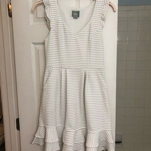 Maeve White Size 8 Stripped Dress with Pockets